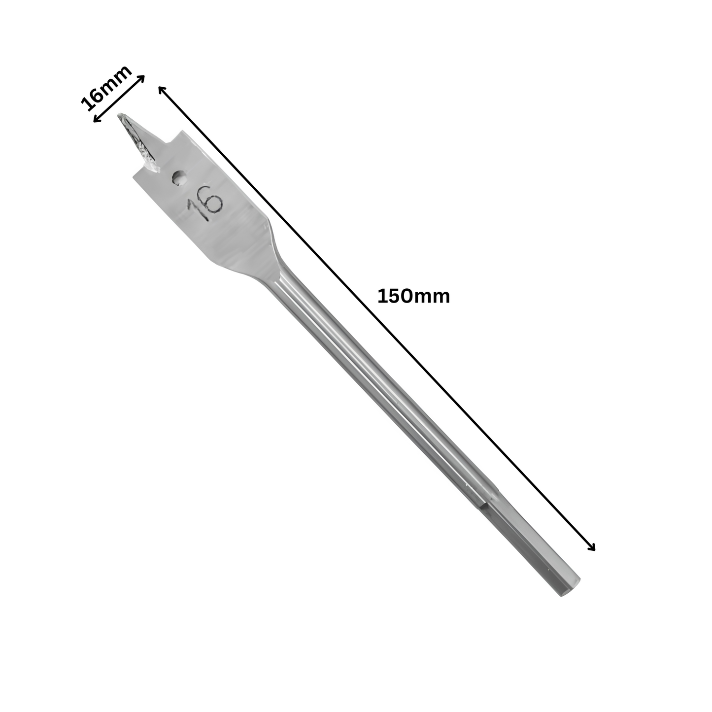 16mm Flat Wood Drill Bit with Hex Shank