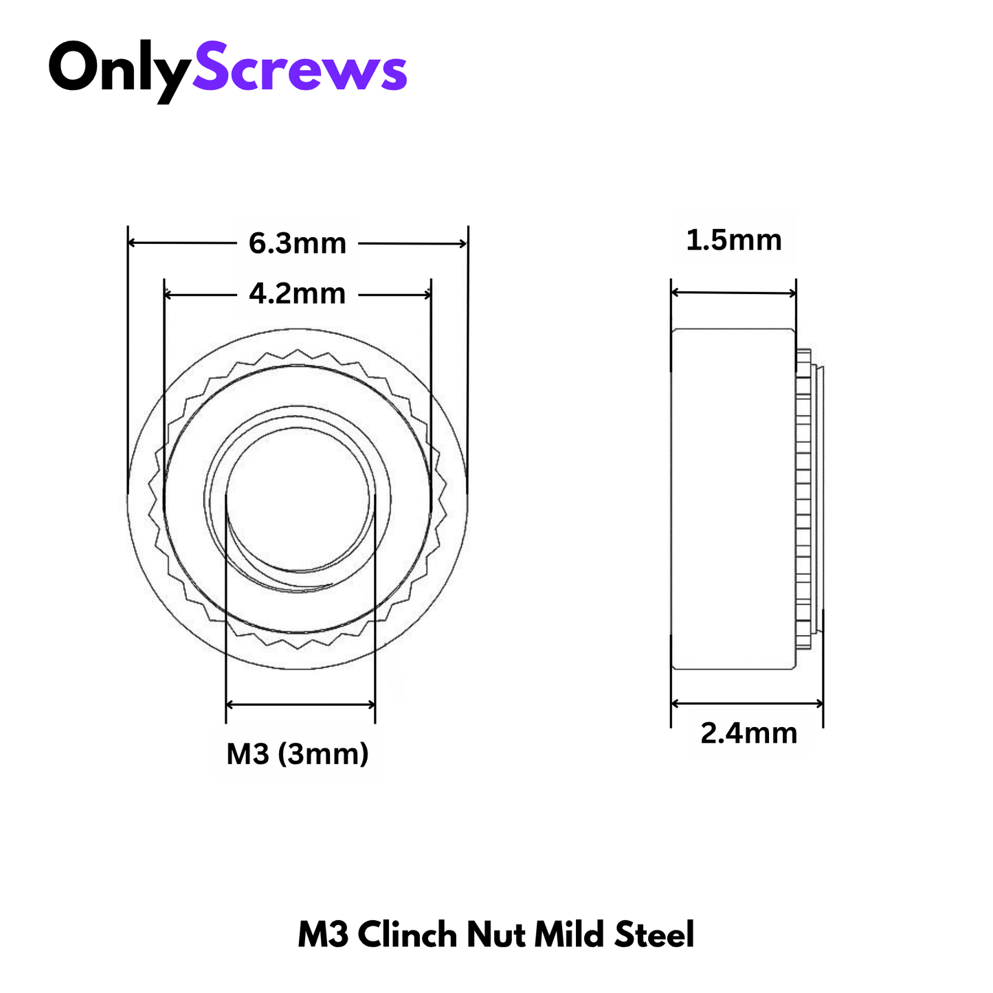 M3 Self Clinch Nut (Dia. 3 mm)