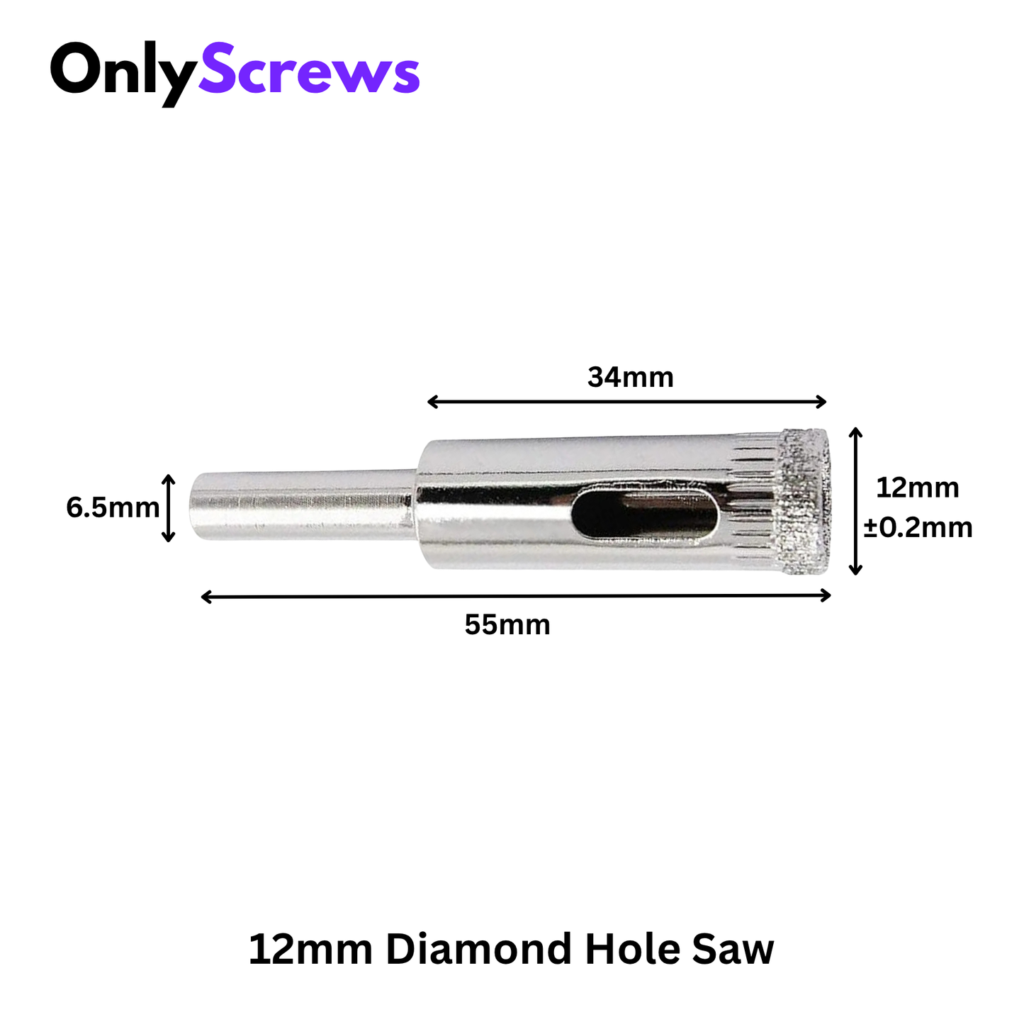 12mm Diamond Hole Saw Drill Bit for Tile, Glass, Slate, Porcelain & Marble – Pack of 2