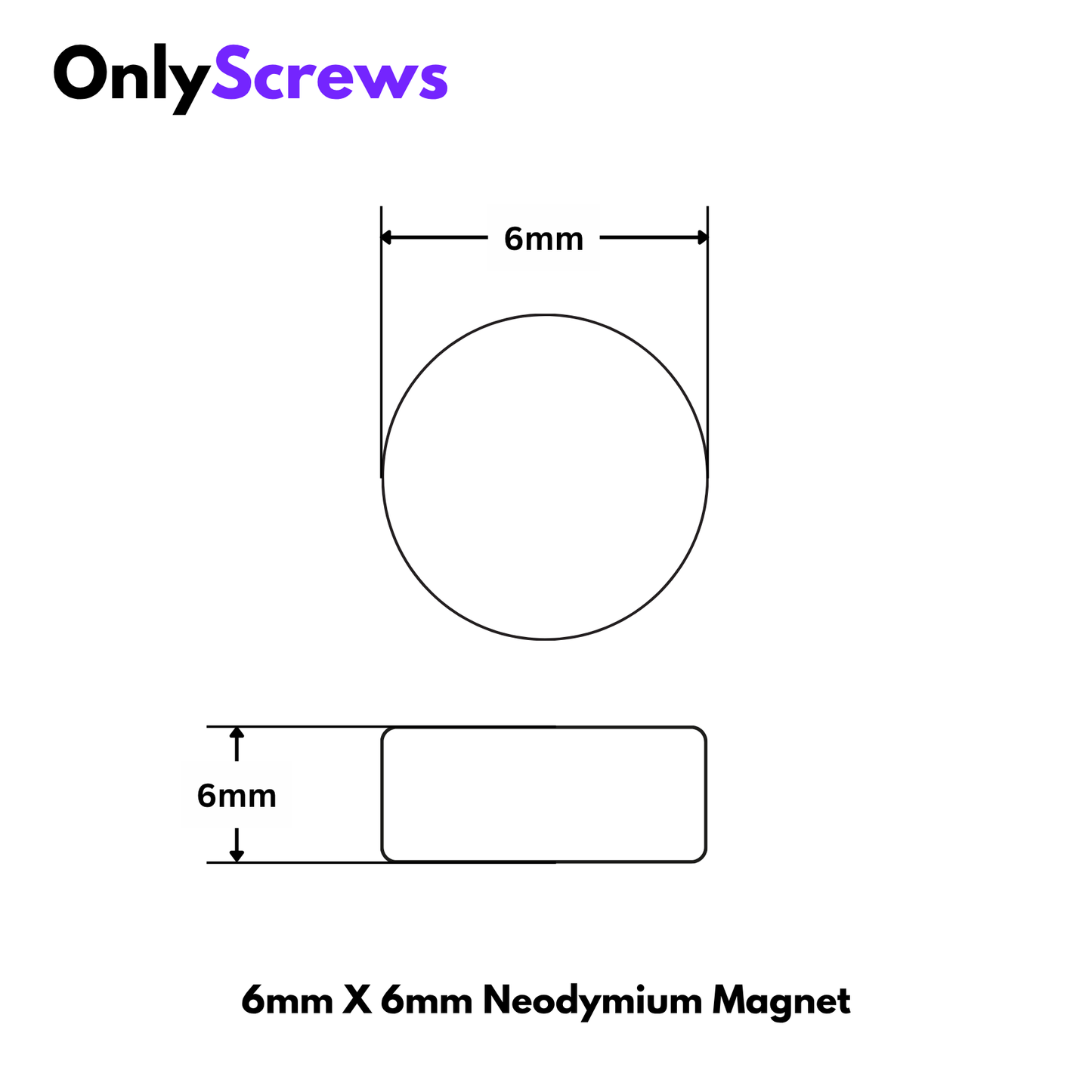 6mm Diameter Neodymium Disc Magnets N35