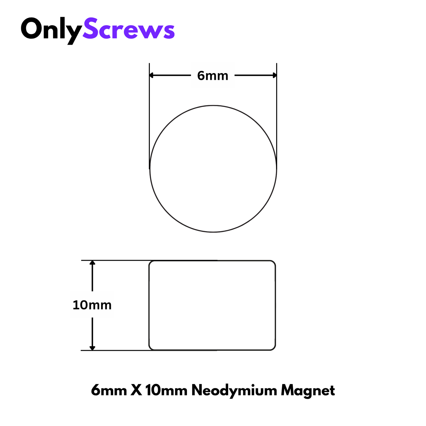 6mm Diameter Neodymium Disc Magnets N35
