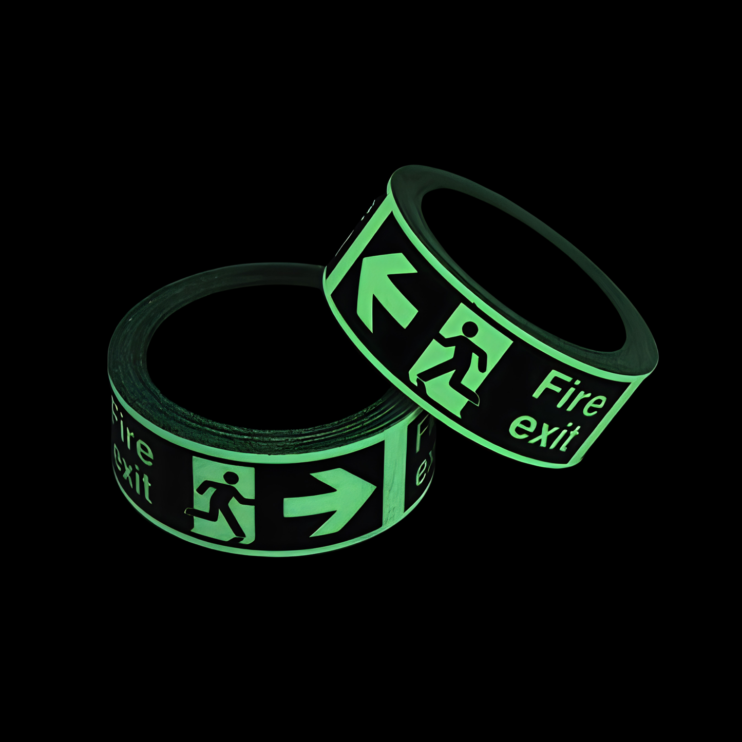 Fluorescent Glow in the Dark Fire Exit Green Safety Tape