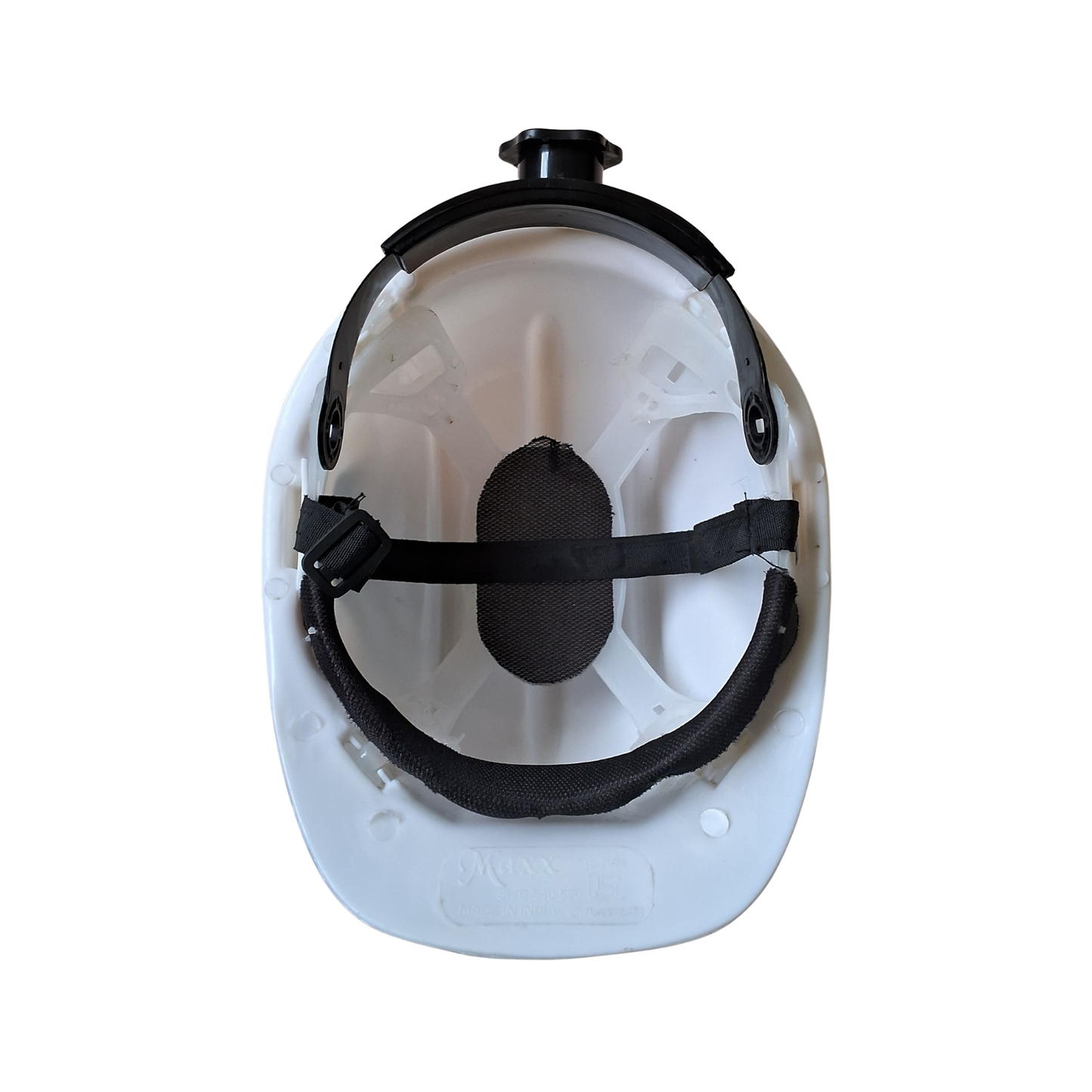 Crown White Safety Helmet with Adjustable Chin Strap & Rachet Type Adjustment (Free Size)