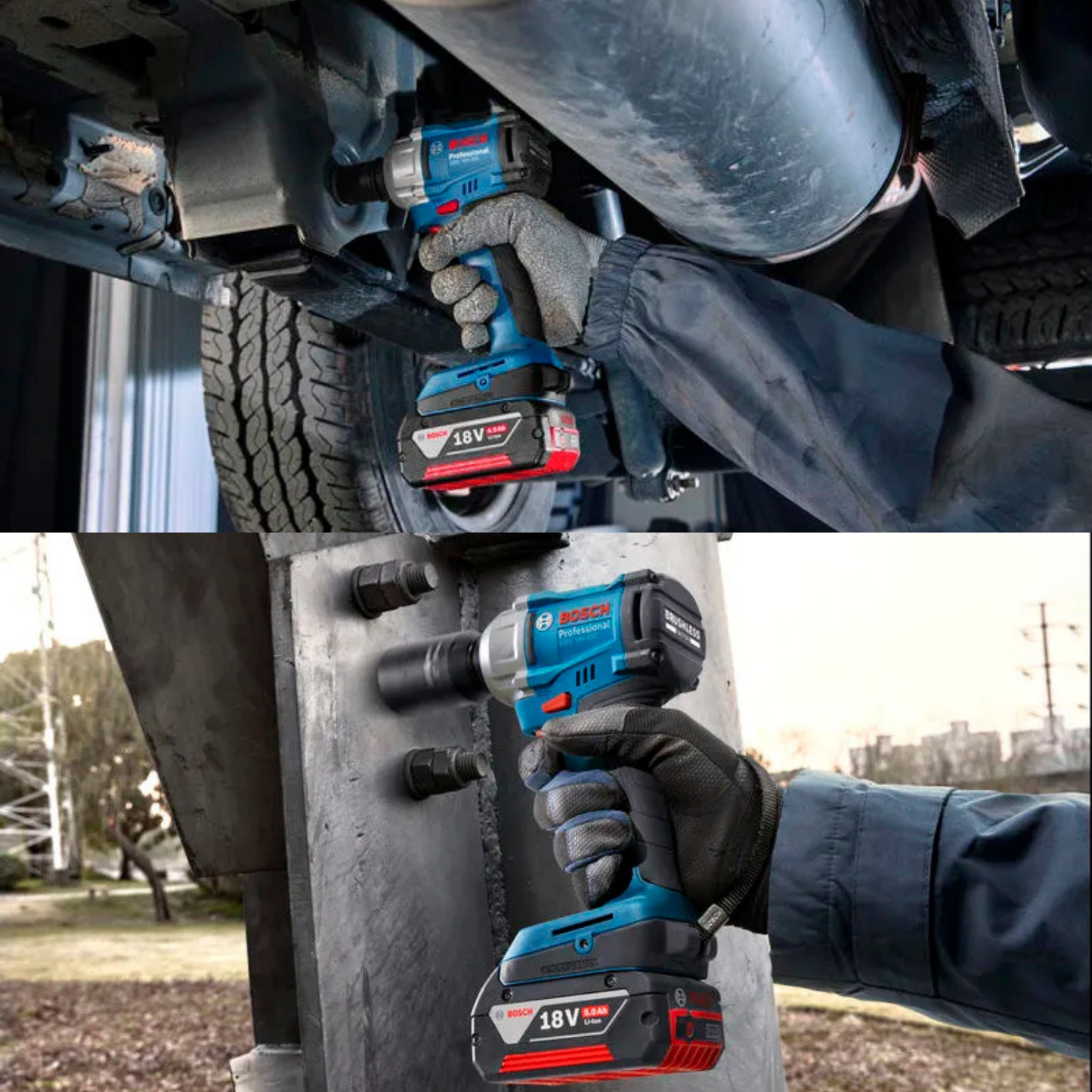 Bosch 1/2 inch 18V Professional Cordless Impact Wrench With Battery & Charger, Max Torque 350 Nm (GDS 18V-350)