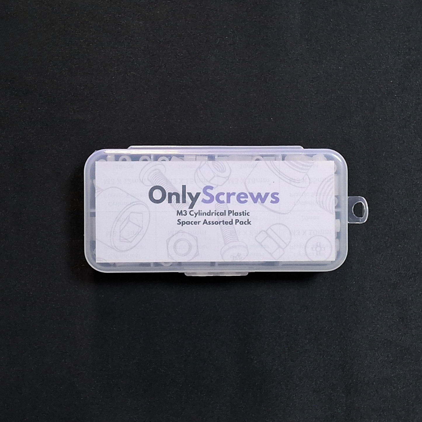 Cylindrical Plastic Spacer Assorted Pack for M3 Screws