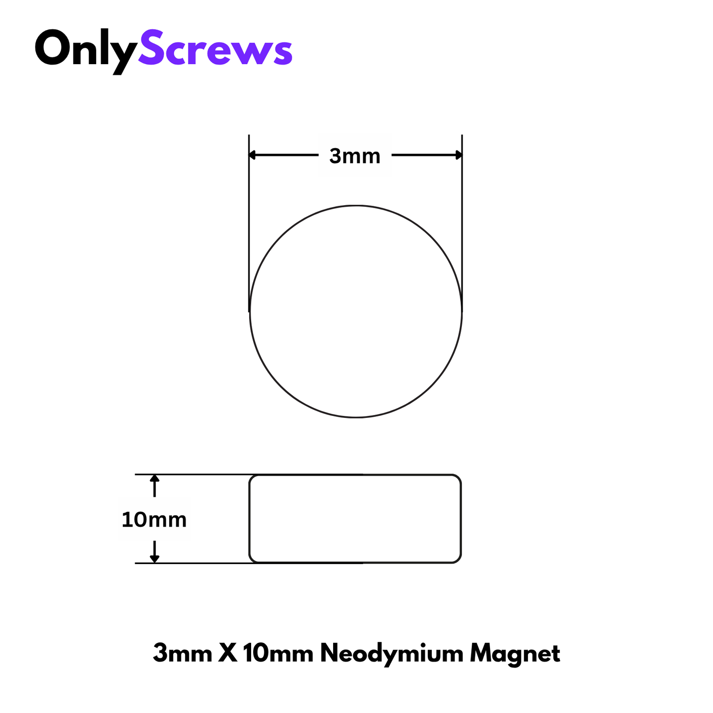 3mm Diameter Neodymium Disc Magnets N35