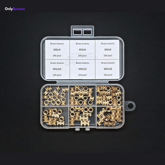 M5 Brass Inserts Assorted Pack