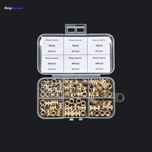 M6 Brass Inserts Assorted Pack
