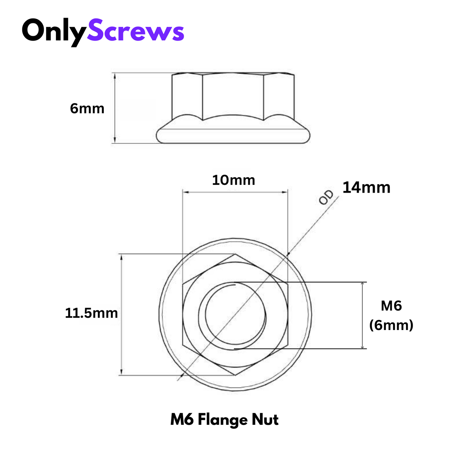 M6 Flange Nut SS304