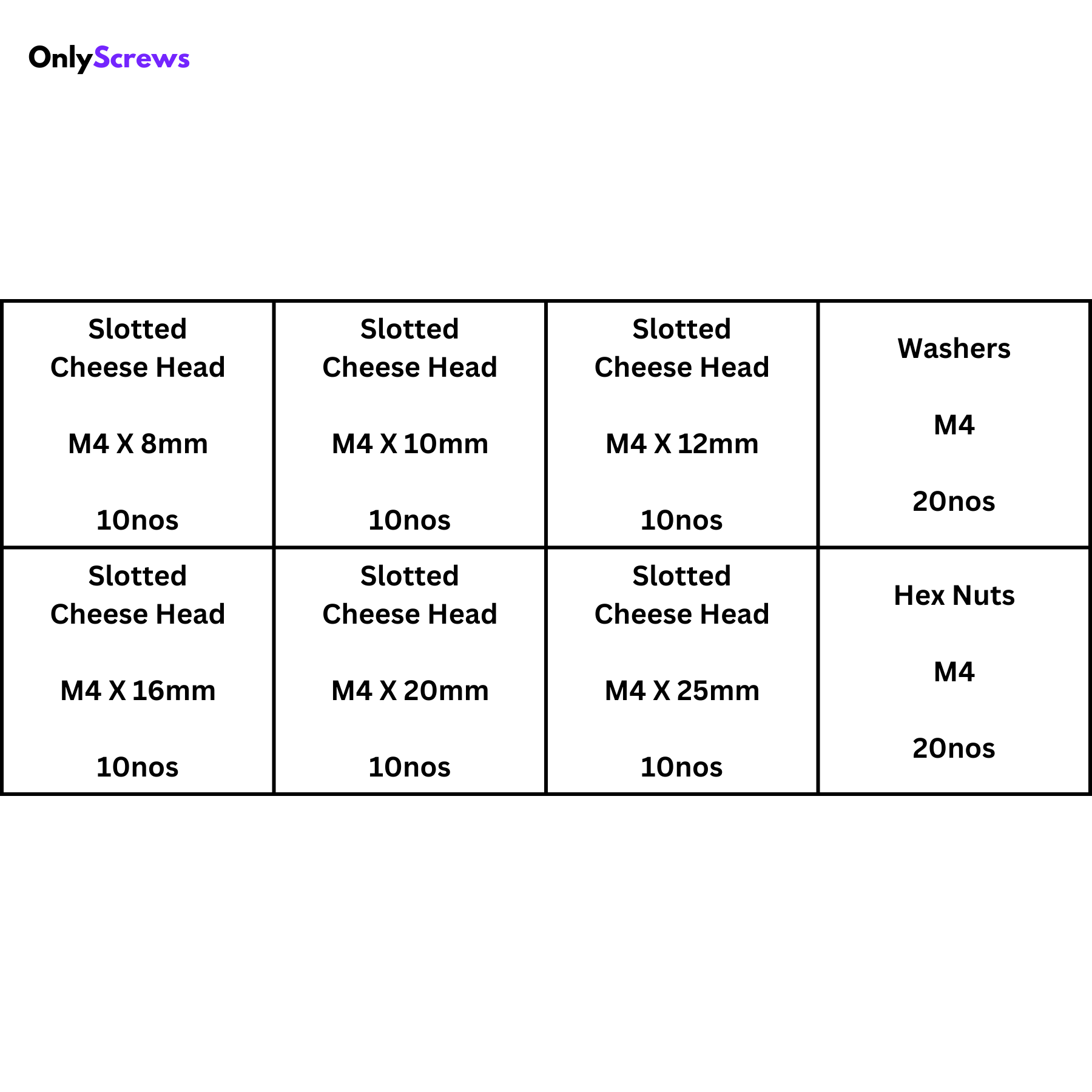 M4 Cheese Head SS304 assorted box