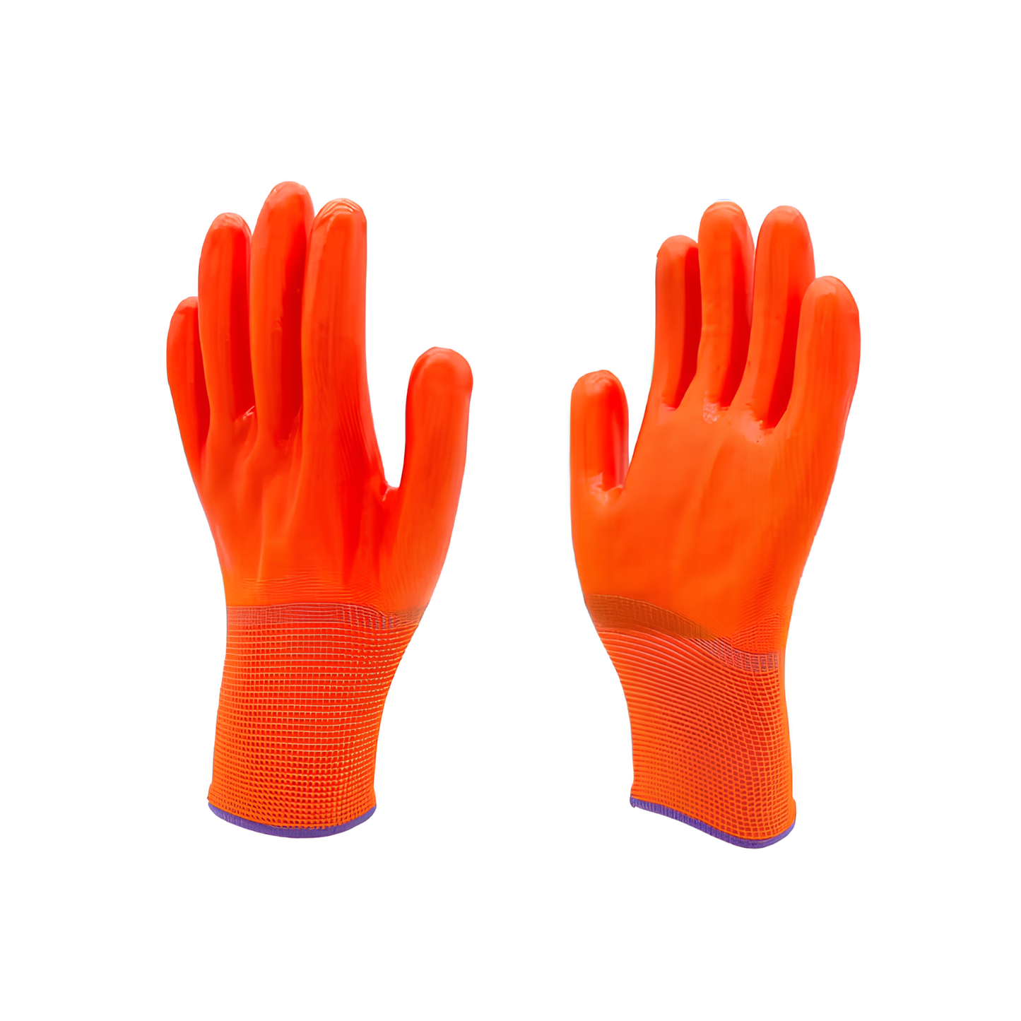 PVC coated Orange Industrial Latex Safety Gloves
