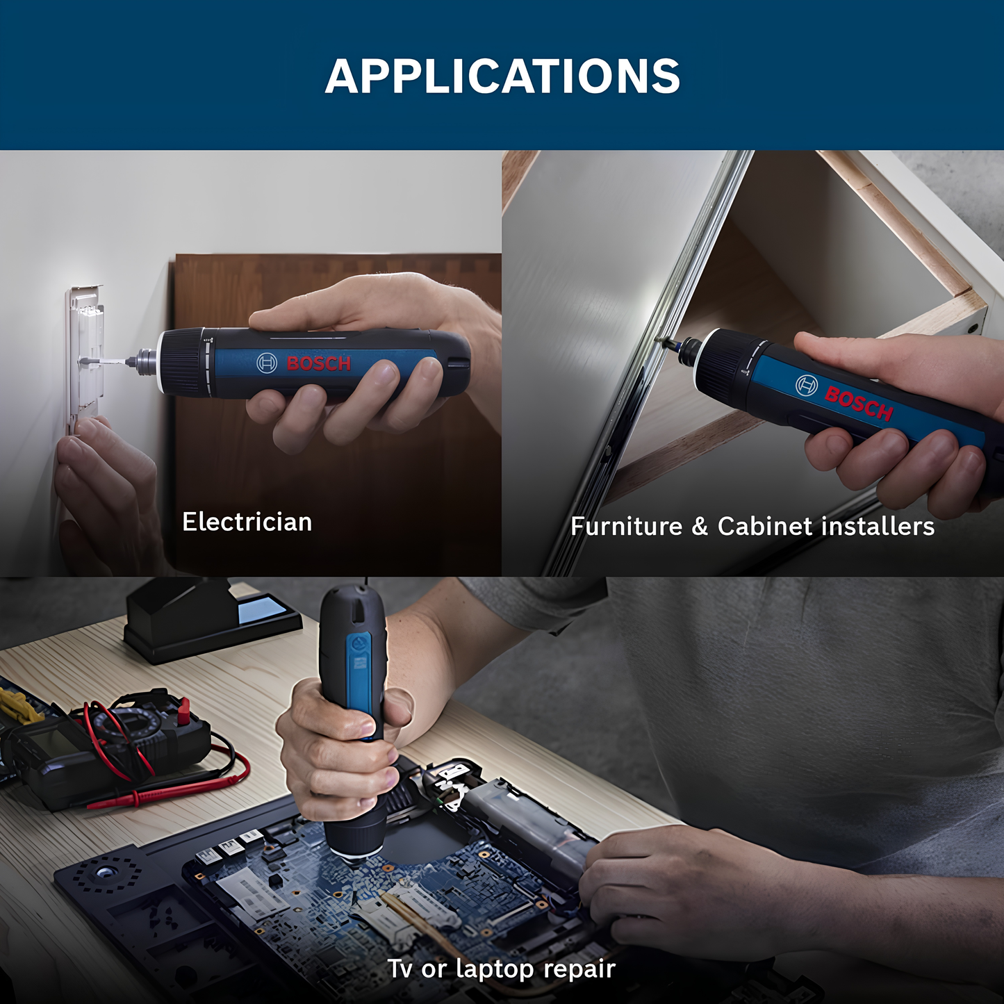 BOSCH GO 3.0 Professional Cordless Screwdriver Kit – 3.6V, 2.0Ah, 360 RPM, 5Nm Torque with 9-Piece Bit Set with 1 Year Warranty