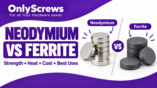Neodymium vs ferrite magnets: strength, heat, cost and uses