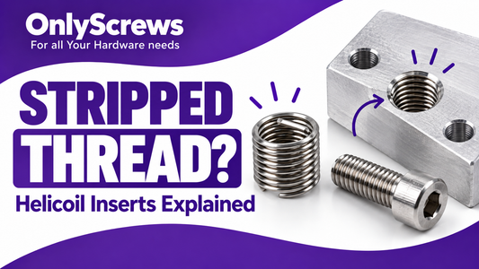 Helicoil wire thread insert with aluminium threaded block and bolt — stripped thread repair guide