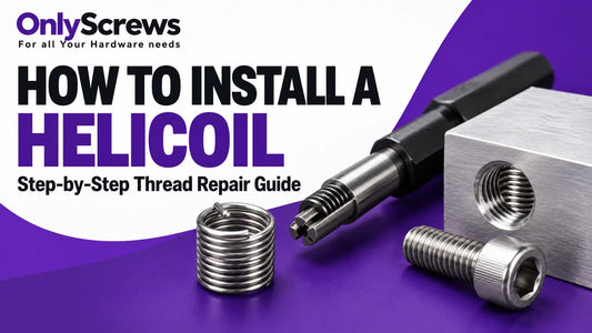 OnlyScrews step-by-step guide to installing a Helicoil wire thread insert to repair stripped threads