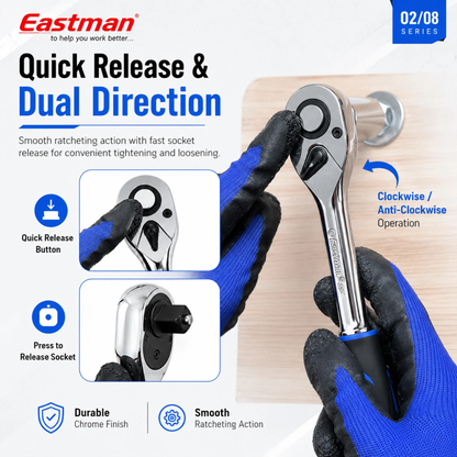 Eastman 1/2 Inch Oval Head Ratchet for Automobiles, Bike & Car Repair