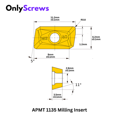 APMT 1135 PDER KT HA1463 Carbide Milling Insert for Stainless Steel, Titanium & Hardened Steel