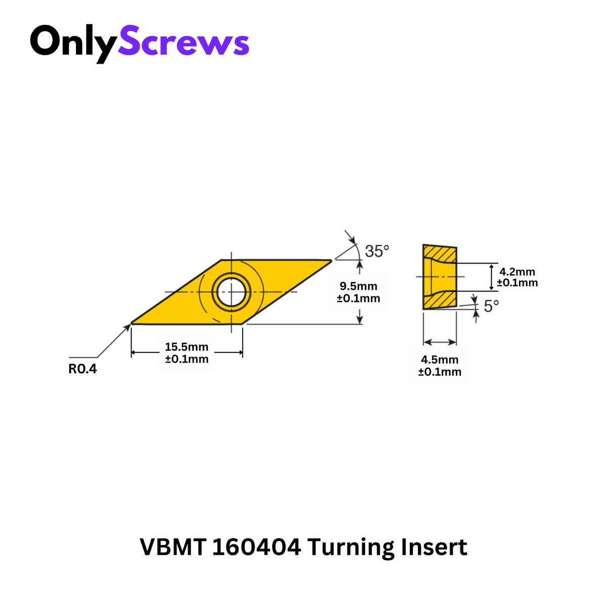 VBMT 160404 HA SM30 Carbide Turning Insert for Steel