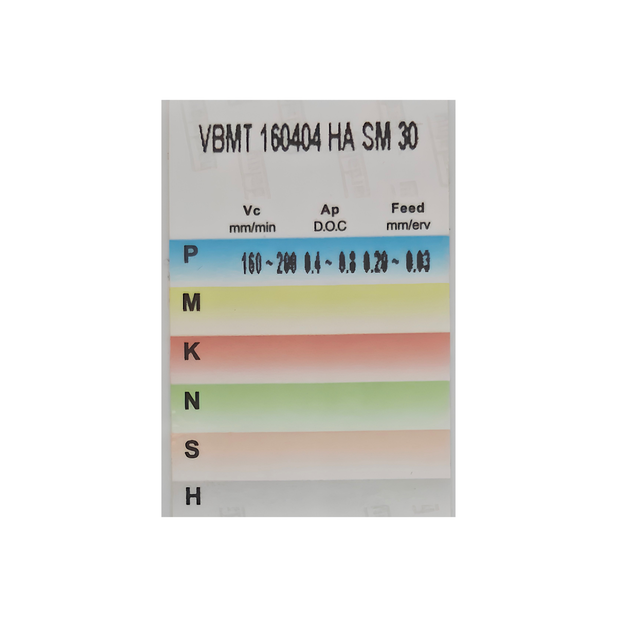 VBMT 160404 HA SM30 Carbide Turning Insert for Steel