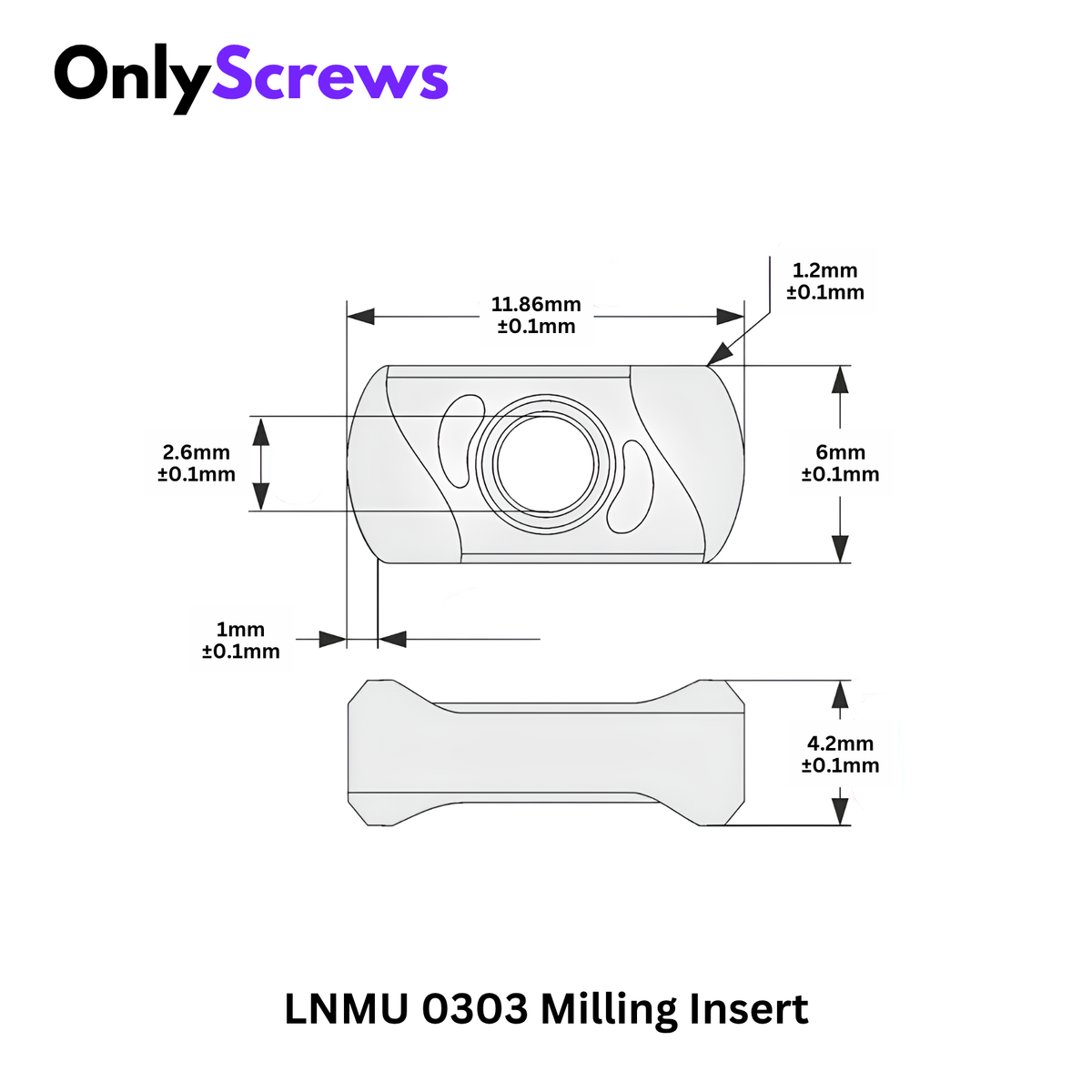 LNMU 0303 AS M30 Carbide Milling Insert for Steel and Stainless Steel