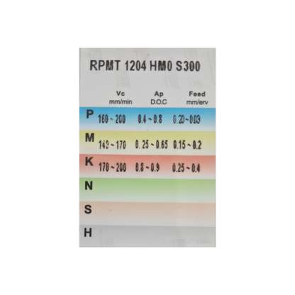 RPMT 1204 HM0 S300 Carbide Milling Insert for Steel, Stainless Steel & Carbon Steel