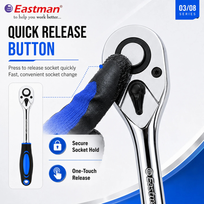 Eastman 1/2 Inch Oval Head Ratchet for Automobiles, Bike & Car Repair