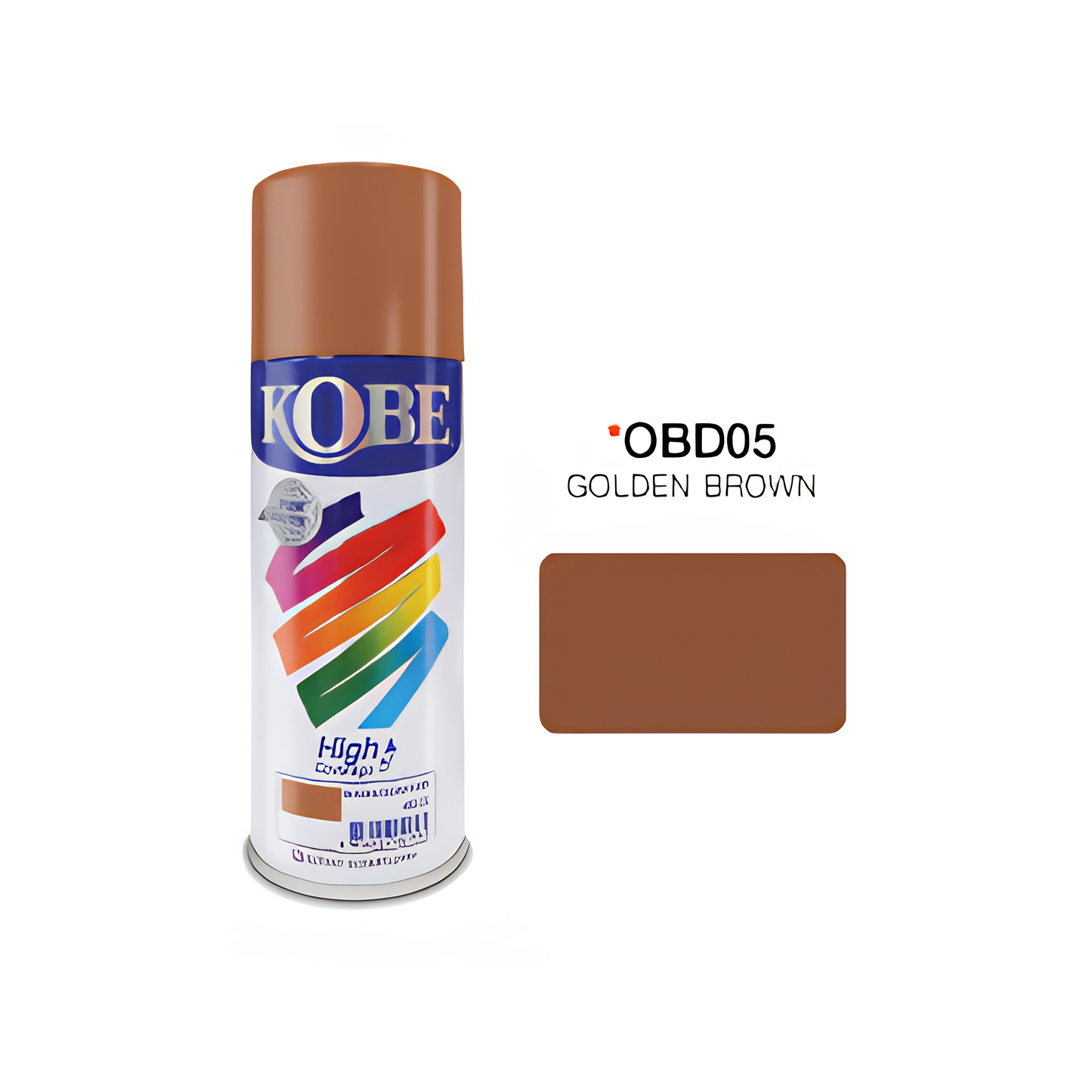 Kobe OBD05 Golden Brown Fast Drying Acrylic Lacquer Spray Paint 400 ml for Metal, Wood & Automotive Use