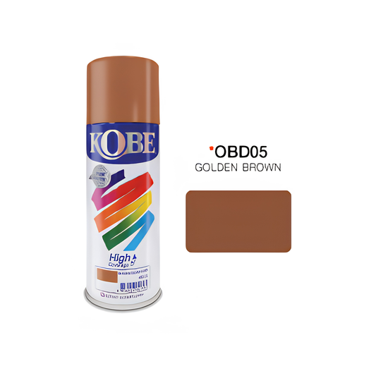 Kobe OBD05 Golden Brown Fast Drying Acrylic Lacquer Spray Paint 400 ml for Metal, Wood & Automotive Use
