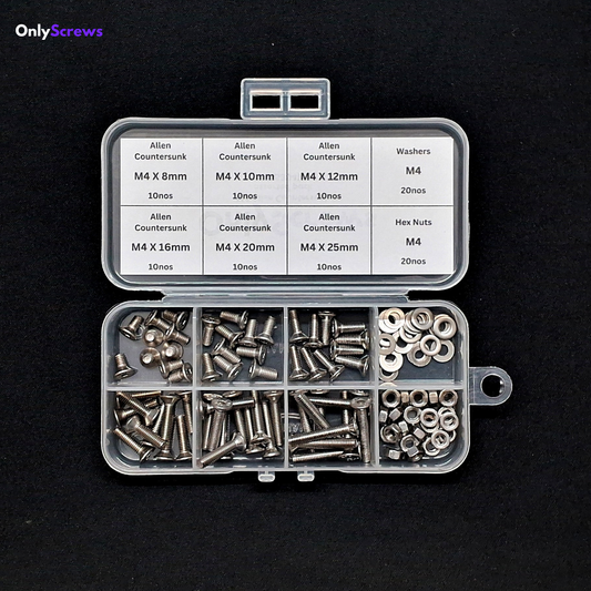 M4 Allen Countersunk SS304 assorted box