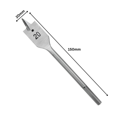 20mm Flat Wood Drill Bit with Hex Shank 