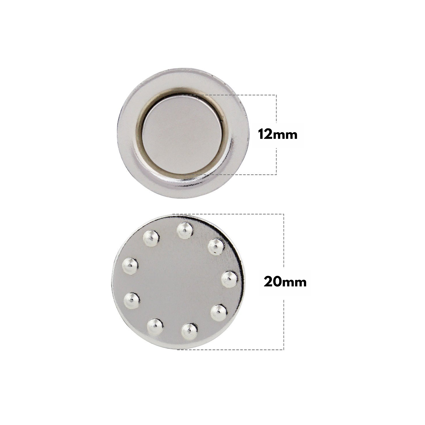 20mm Round Name Badge Magnet with Self-Adhesive Foam Tape & Nickel-Plated Steel Disc
