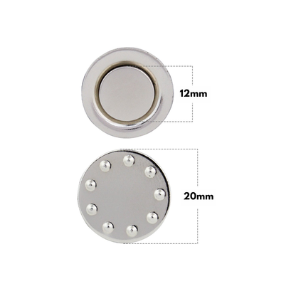20mm Round Name Badge Magnet with Self-Adhesive Foam Tape & Nickel-Plated Steel Disc