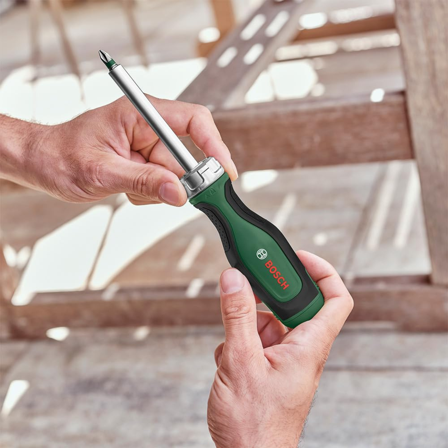 Bosch Ratchet Screwdriver with 12 Interchangeable Bits