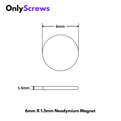 6mm Diameter Neodymium Disc Magnets N35