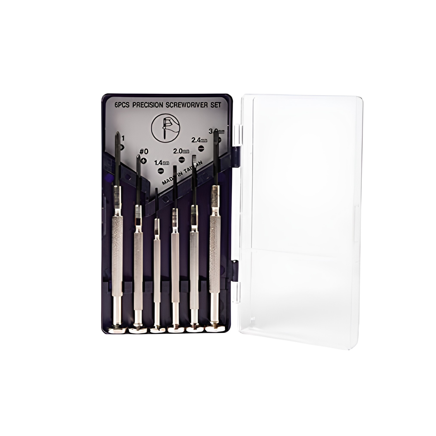 Precision Screwdriver Set (6 Pieces) Alloy Steel Black Finish Nickel-Plated Handle for watch makers