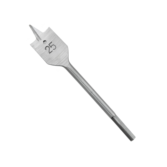 25mm Flat Wood Drill Bit with Hex Shank