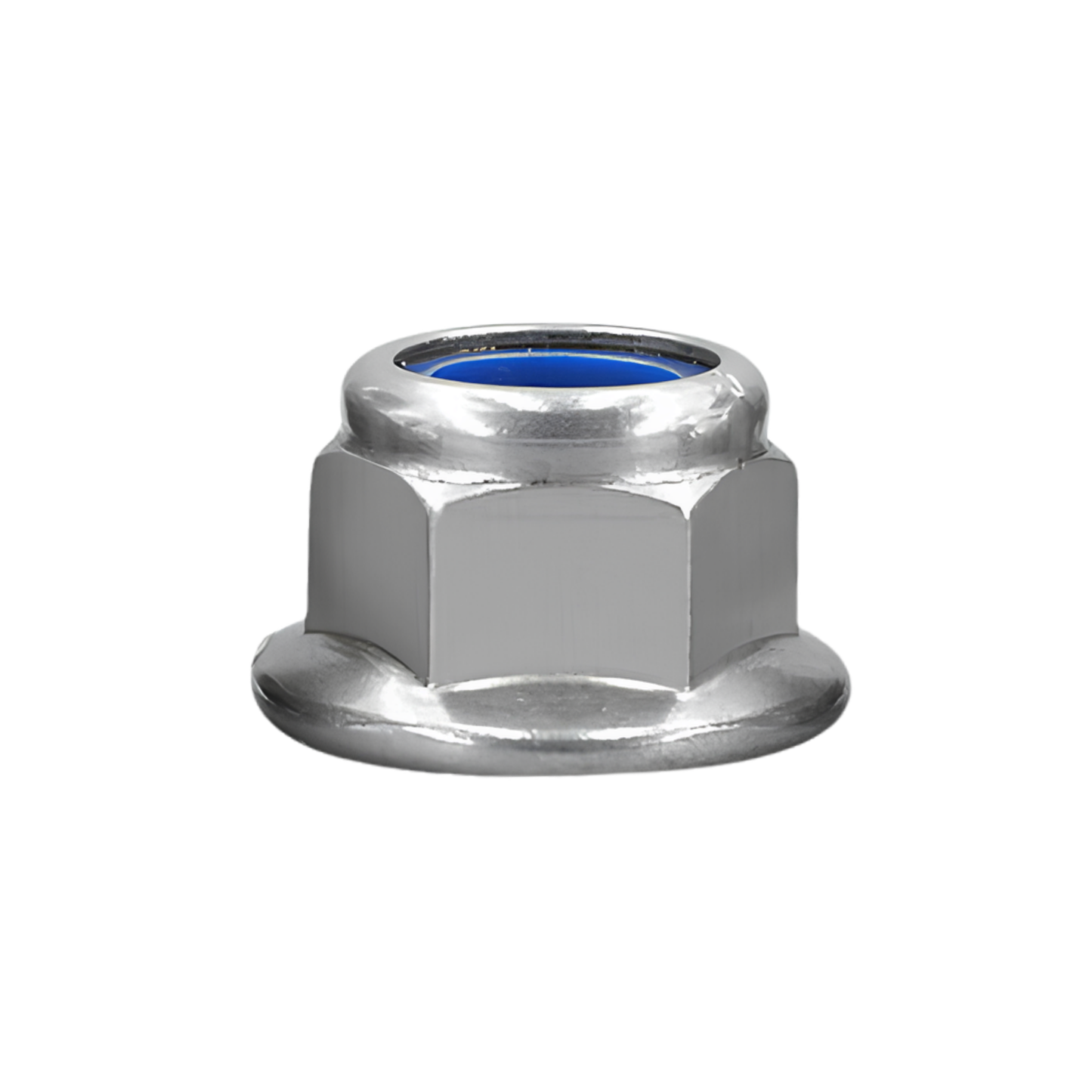 M6 Flanged Nyloc Nut Mild Steel with Nickel Plating (Dia: 6mm)