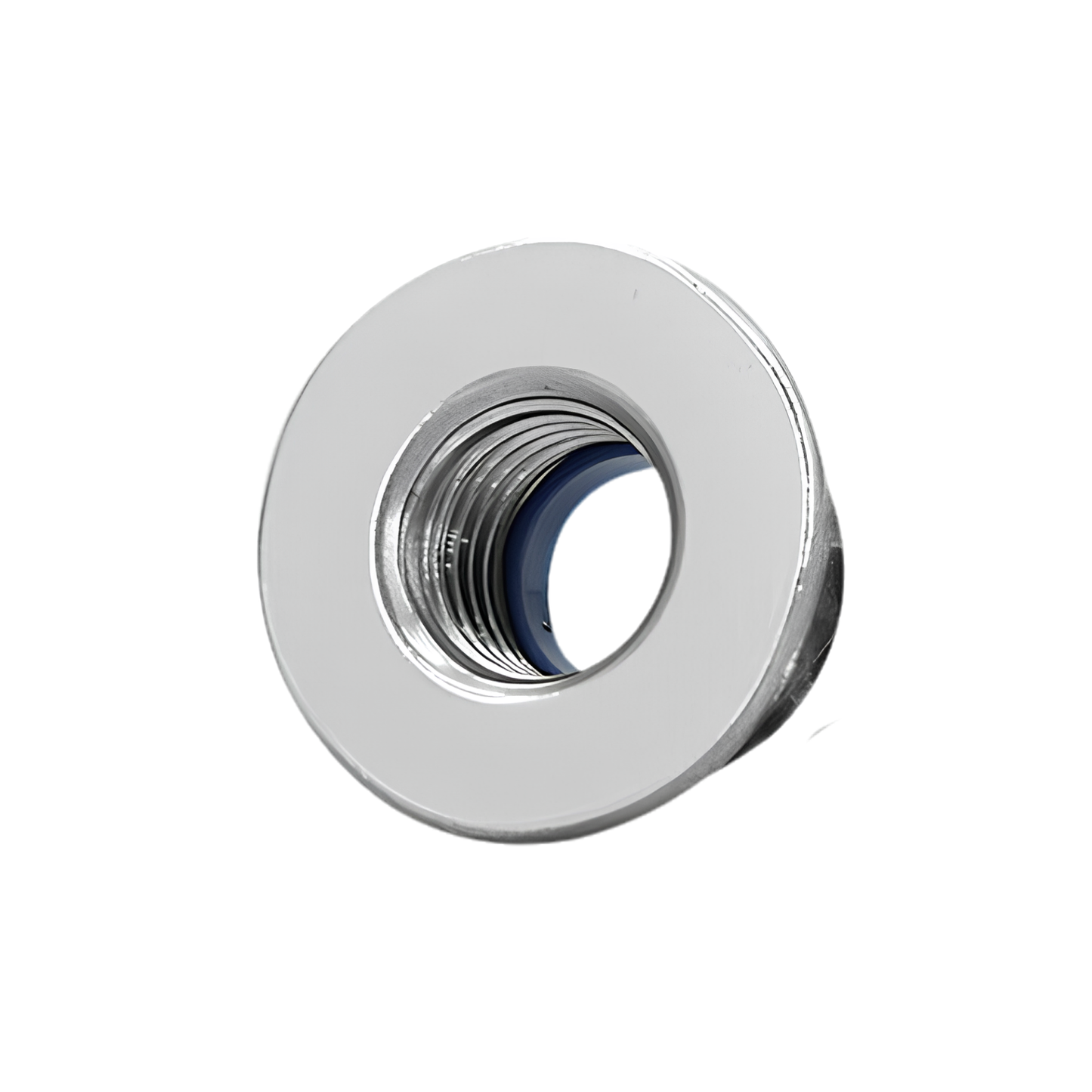 M6 Flanged Nyloc Nut Mild Steel with Nickel Plating (Dia: 6mm)