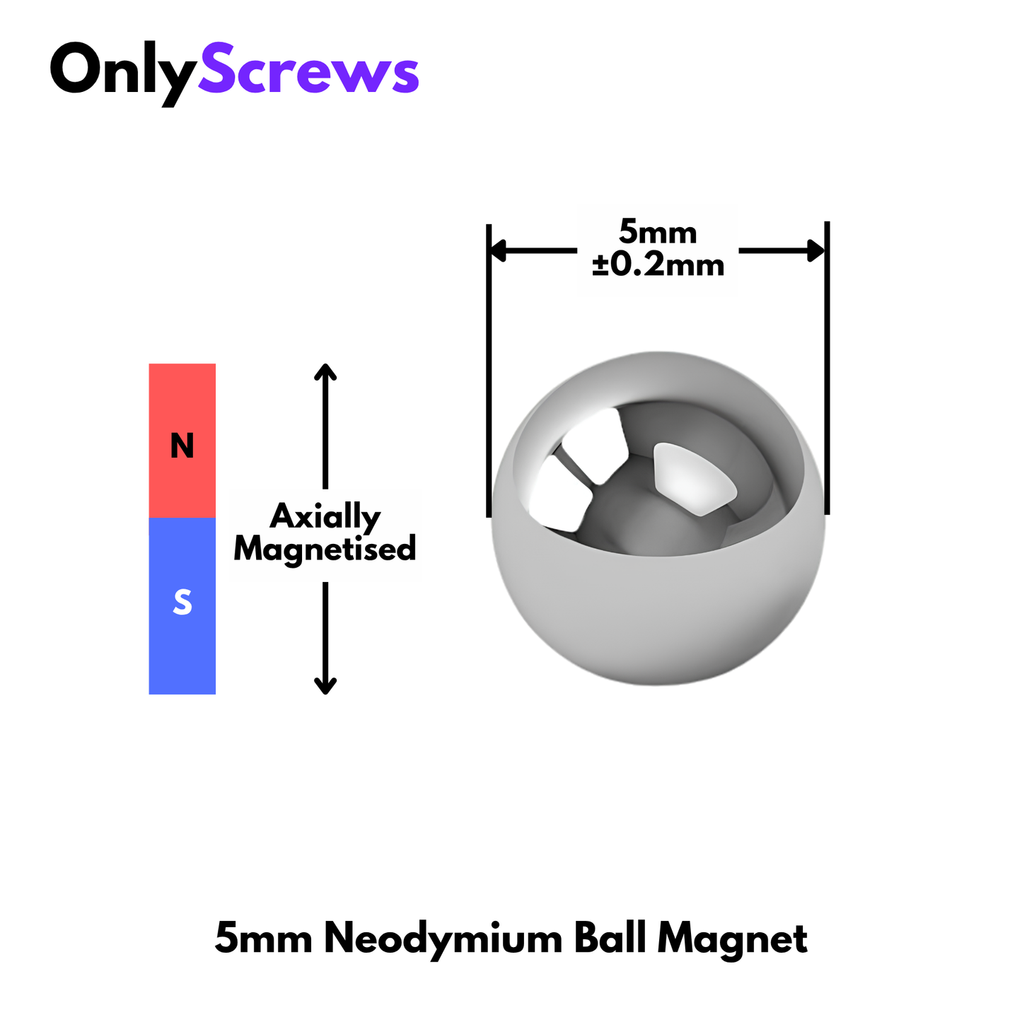 5mm Diameter Neodymium Ball Magnets N35