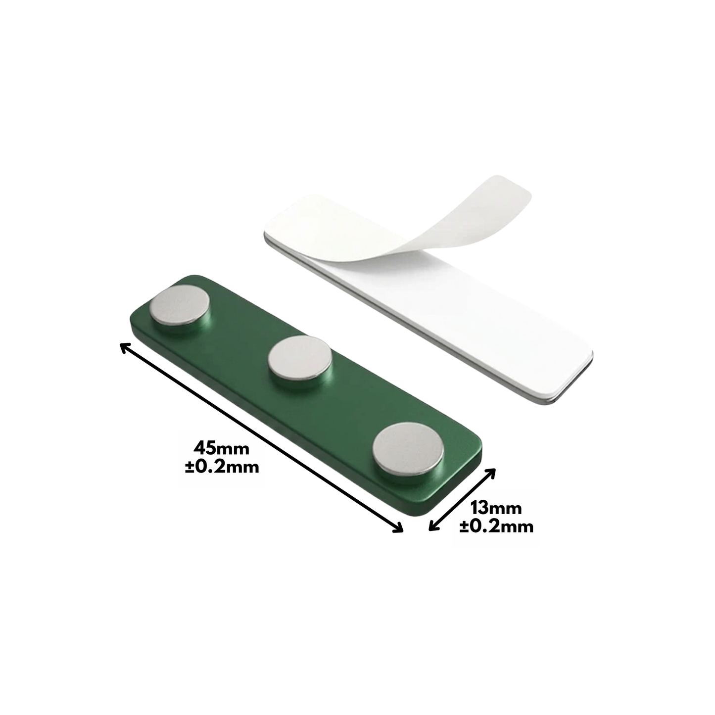 45mm X 13mm Rectangular Name Badge Magnet with Self-Adhesive Foam Tape & Nickel-Plated Steel Plate