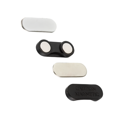 33mm X 13mm Curved Rectangular Name Badge Magnet with Self-Adhesive Foam Tape & Nickel-Plated Steel Plate