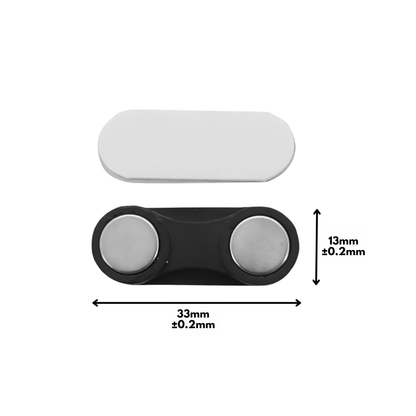 33mm X 13mm Curved Rectangular Name Badge Magnet with Self-Adhesive Foam Tape & Nickel-Plated Steel Plate