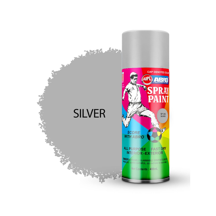 ABRO SP-36 Silver Spray Paint 400ml – Fast Drying Multipurpose Aerosol ...