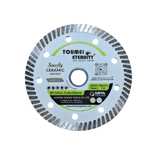 Eternity 4 Inch Ceramic Saw Disc Turbo Cut 110x1.2x20mm – For Soft Ceramic & Marble