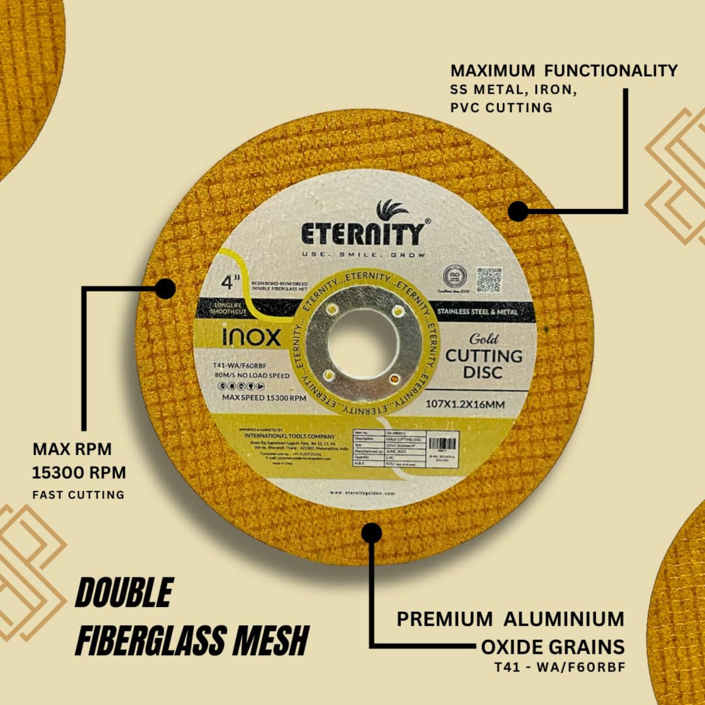 Eternity 4 Inch Cut Off Wheel Gold