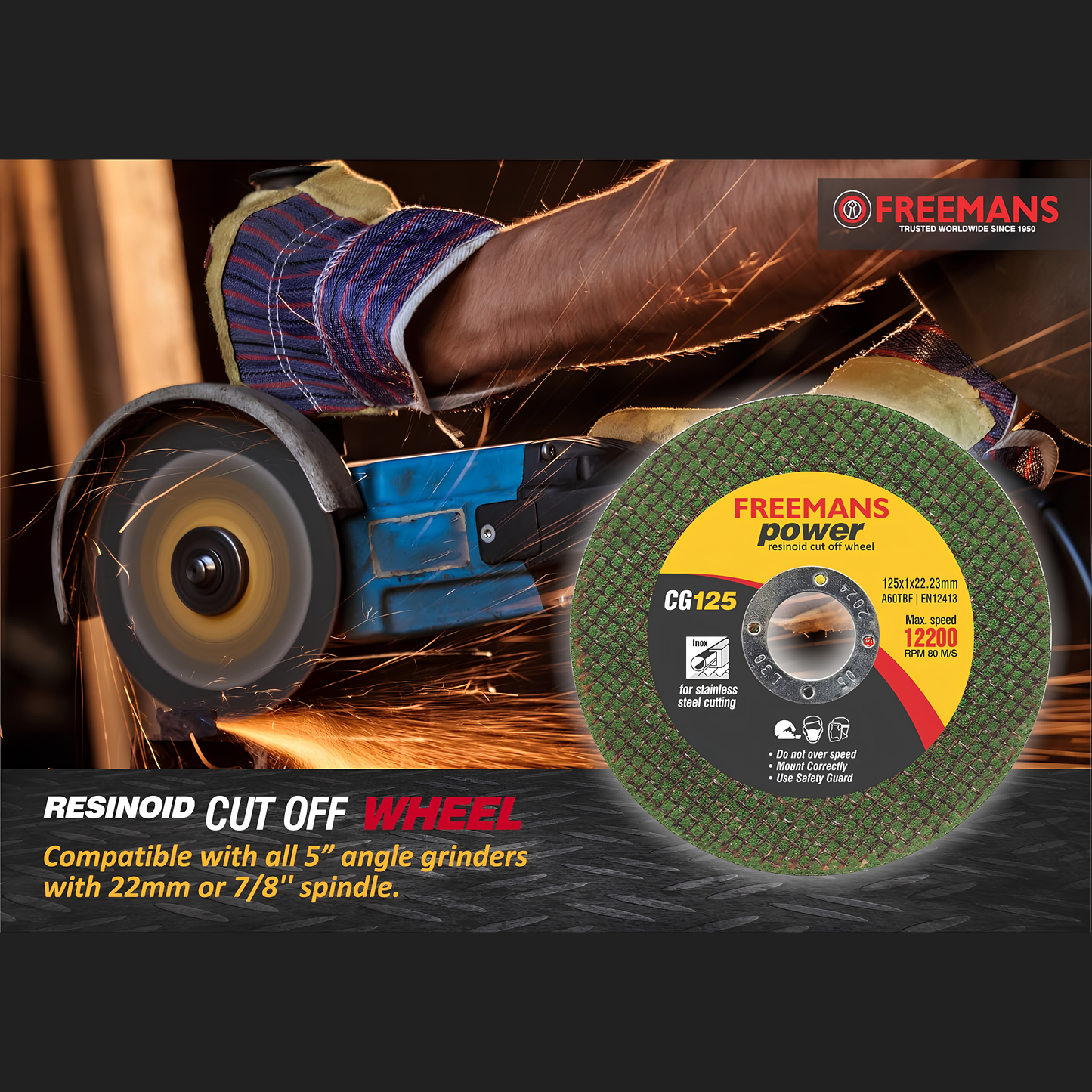 FREEMANS 5 Inch Double Net Cut Off Wheel Green
