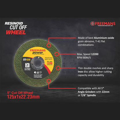 FREEMANS 5 Inch Double Net Cut Off Wheel Green