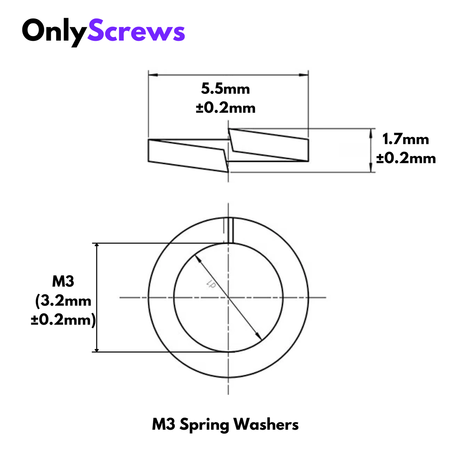 M3 Spring Washer SS304 (Dia. 3.2mm)