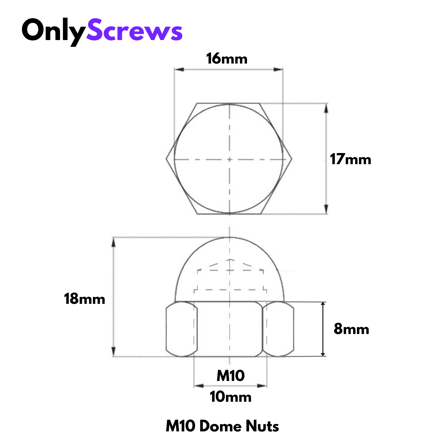 Dome Nuts M10