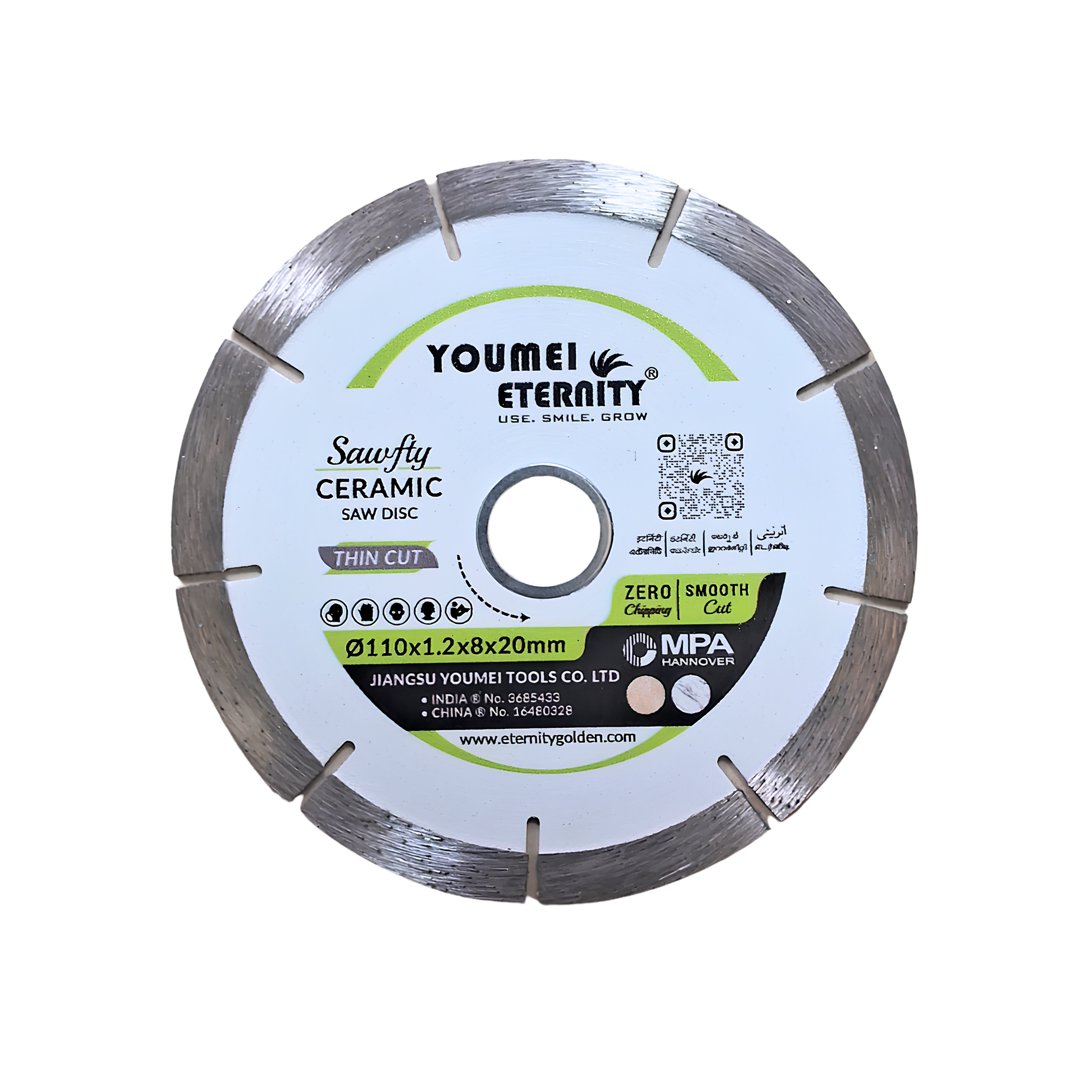 Eternity 4 Inch Ceramic Saw Disc Thin Cut 110x1.2x8x20mm – For Soft Ceramic & Marble